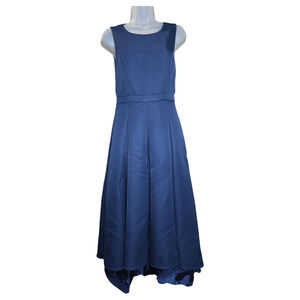 LuLus Wom Med Paso Navy Blue High Low Dress Twirly Prom HOCO Dance Dressy NWOT